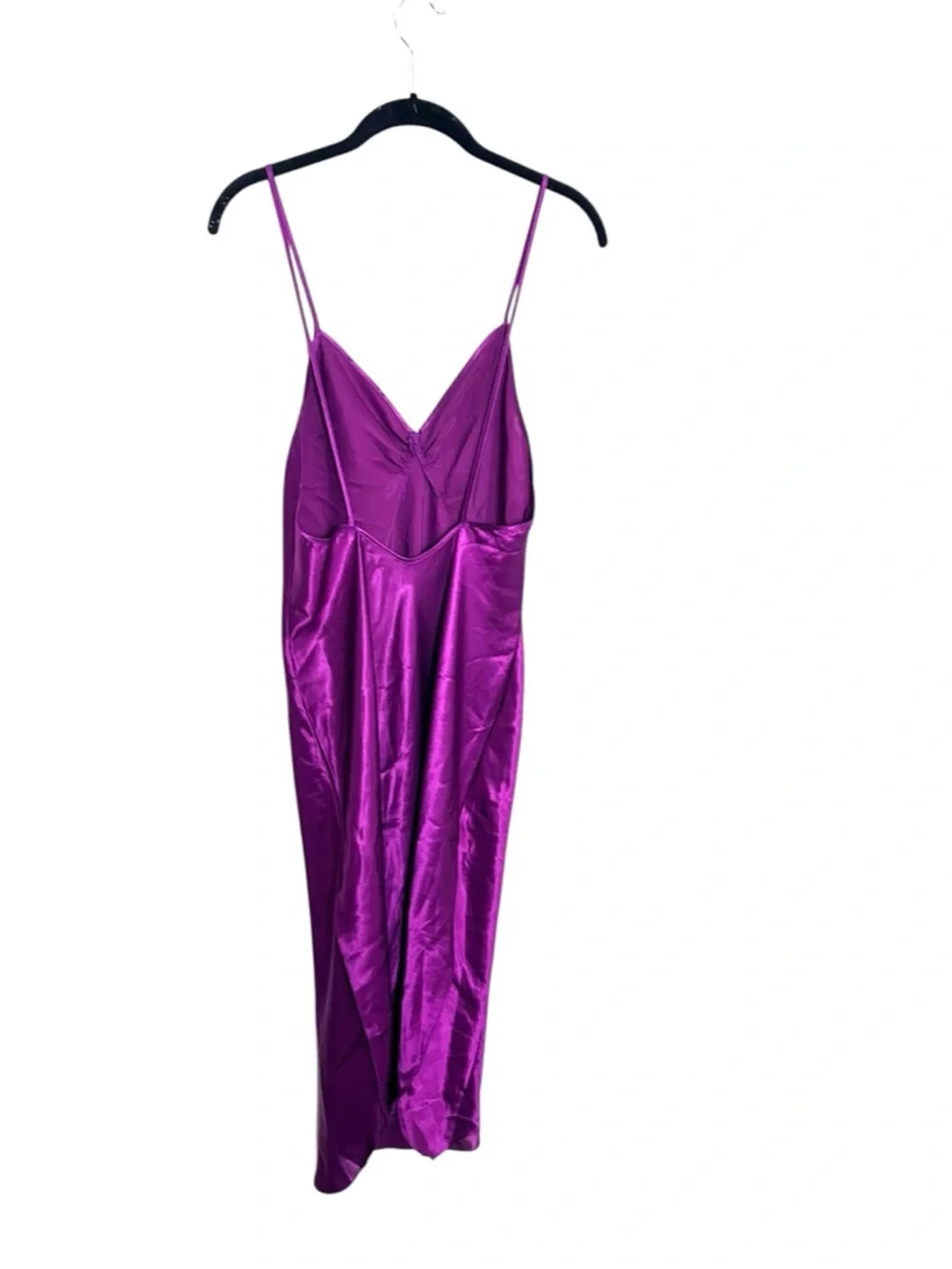 Miss Dior Vintage Satin Slip Dress Fuchsia Pink Bias Cut Nightgown Size M